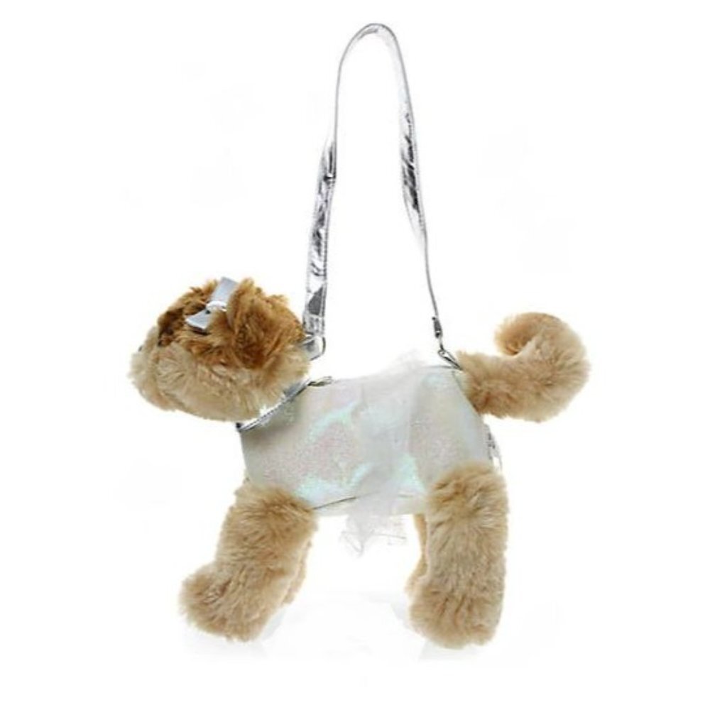 Capelli Puppy Dog Plush Pets Handbag Purse Stuffed Animal Shoulder Bag Tutu Bow